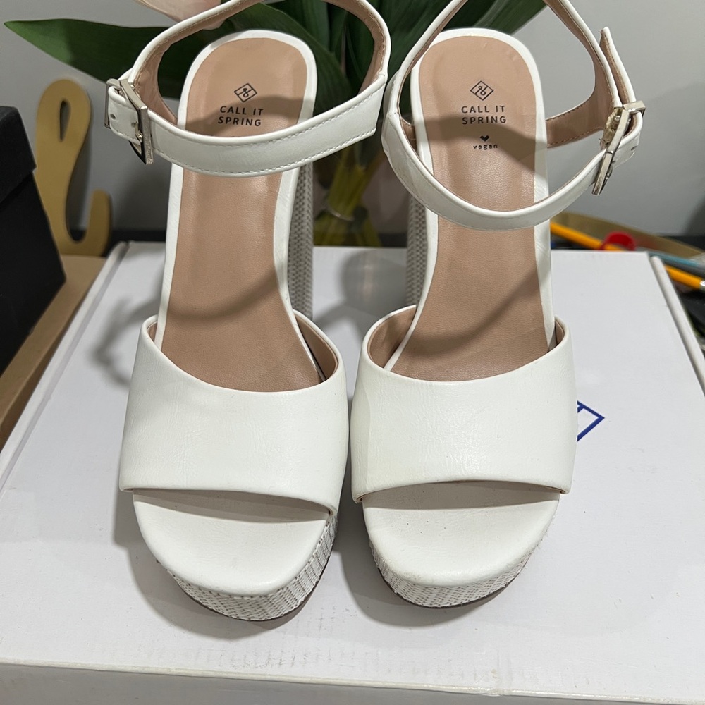 Call It Spring Women's Cream Heels